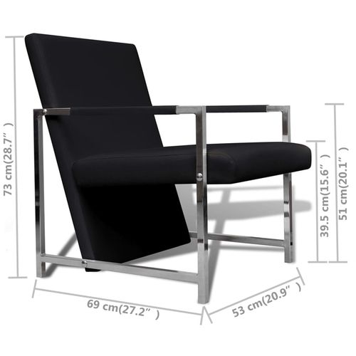 Fotelje od umjetne kože s kromiranim okvirom 2 kom crne slika 39