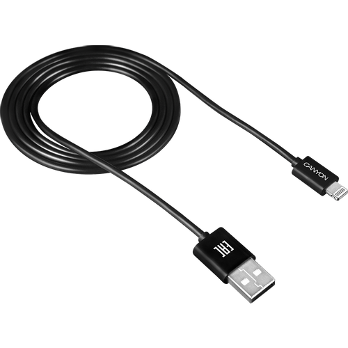 CANYON Lightning USB Cable for Apple, round, 1M, Black slika 1