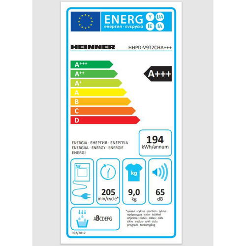 Heinner Sušilica Rublja s Toplinskom Pumpom HHPD-V9T2CHA+++ slika 4