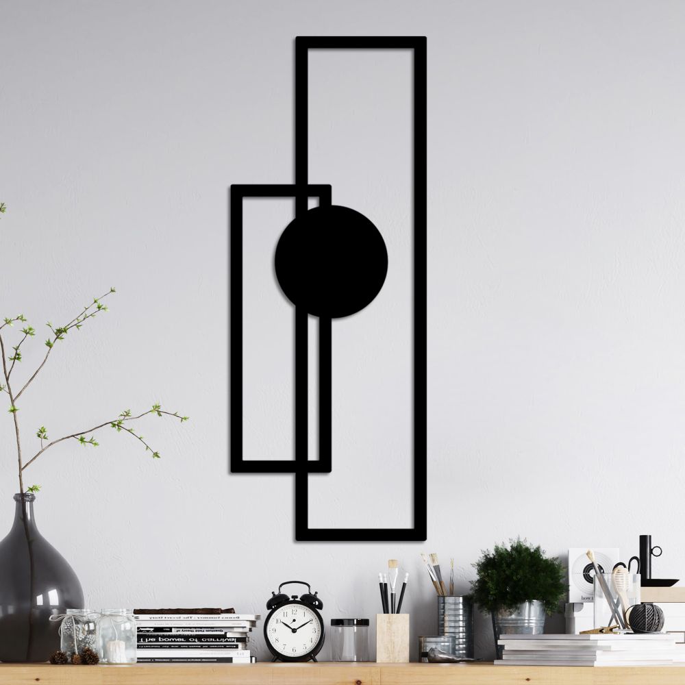 Decorative metal wall accessory Astratto-1, colour: black slika 1