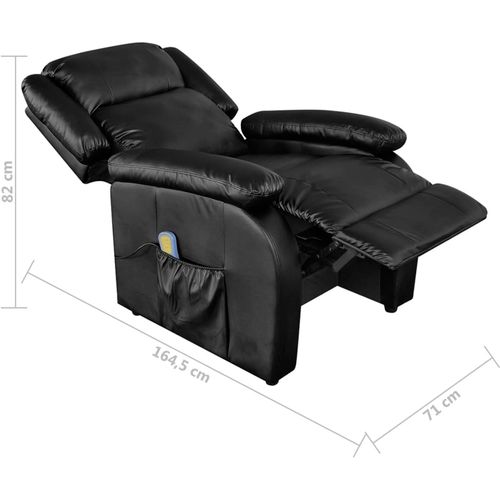 Masažna stolica od umjetne kože crna slika 53