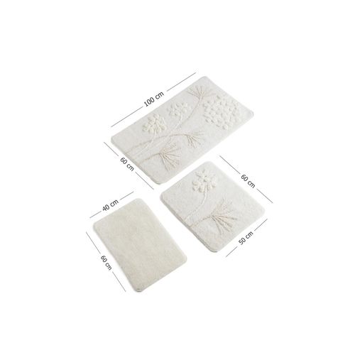 Orkide - Ecru Ecru Bathmat Set (3 Pieces) slika 4