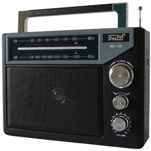 Dartel radio FM, AM, analogni, AC ili klasične baterije, crni RD-150 slika 2
