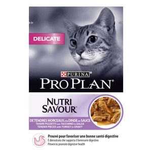 PRO PLAN Delicate Nutrisavour, mekani komadi s puretinom u umaku, 26x85g