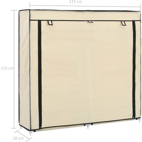 282433 Shoe Cabinet with Cover Cream 115x28x110 cm Fabric slika 16