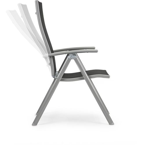 Sklopiva metalna vrtna stolica - srebrna slika 3