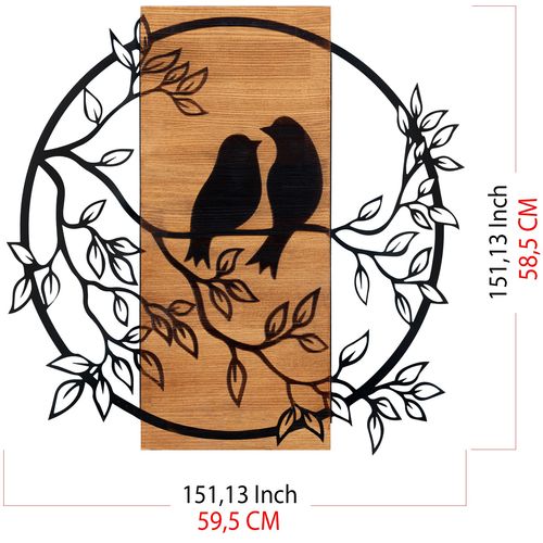 Birds İn Love 1 Black
Walnut Decorative Wooden Wall Accessory slika 6