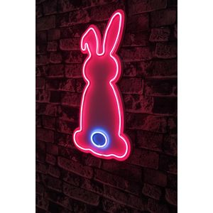 Wallity Ukrasna plastična LED rasvjeta, Rabbit - Pink, Blue