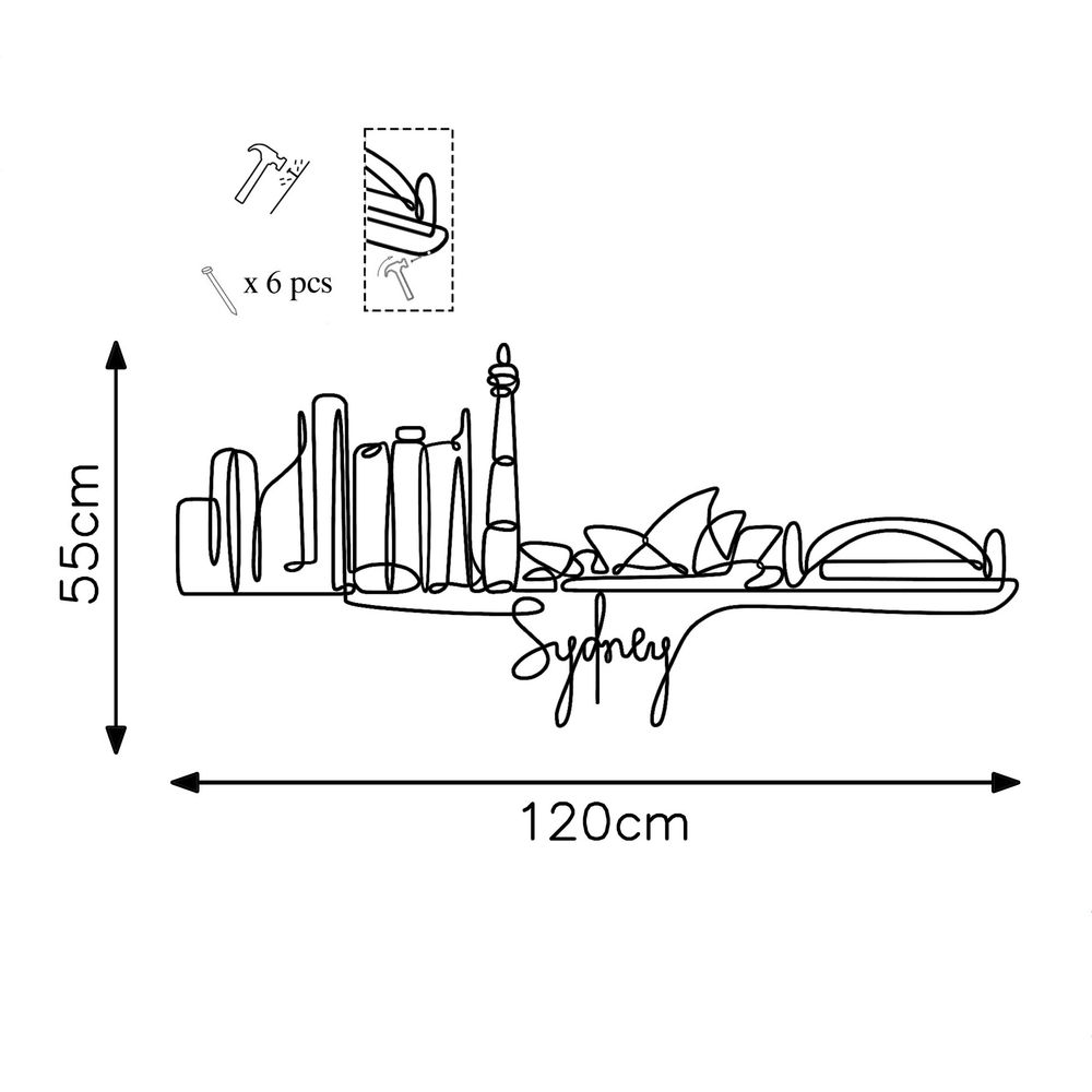 Dekorativni Metalni Zidni Ukras Sydney Black slika 6