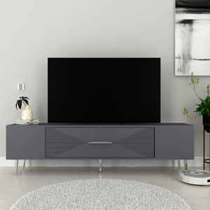 TV Stalak Dekol1 u Antracitnoj i Srebrnoj Boji