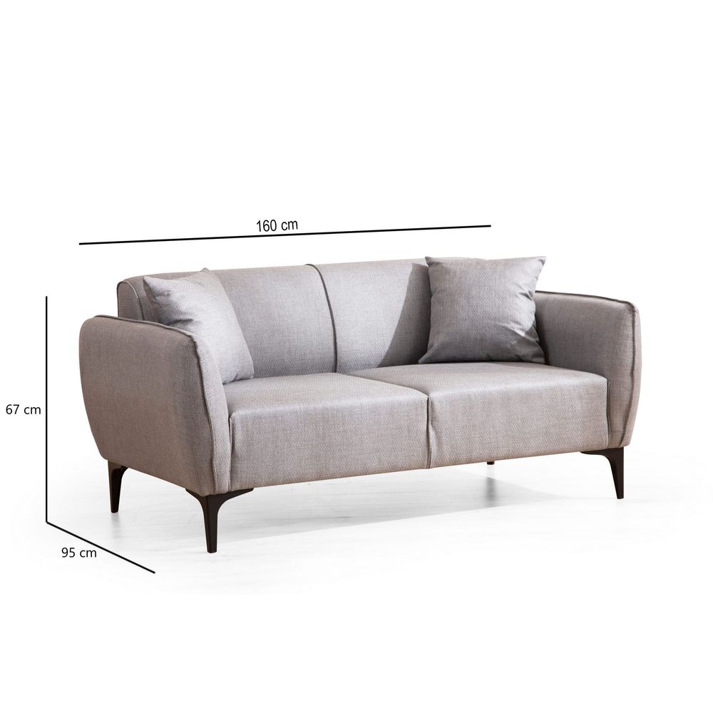 Belissimo - Siva Dvosjed Sofa slika 7