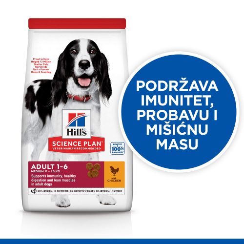 Hill's SCIENCE PLAN ADULT Medium Hrana za Pse s Piletinom, 2,5 kg slika 5