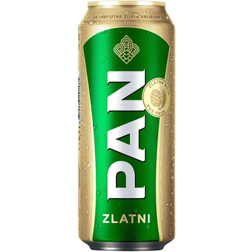 Pan Zlatni svijetlo lager pivo 0,5l limenka slika 1