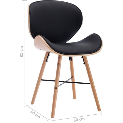 Blagovaonske stolice od umjetne kože i drva 4 kom crne slika 12