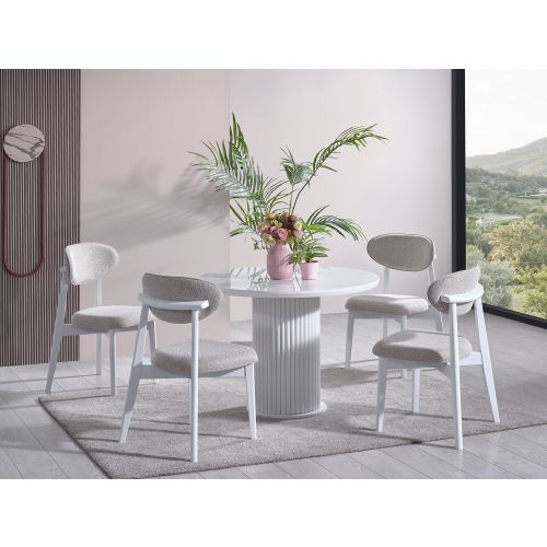 Aqua - White White Dining Table & Chairs Set (4 Pieces) slika 3