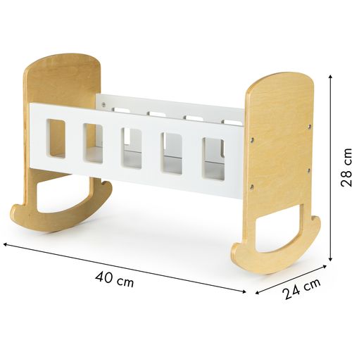 EcoToys drveni krevetić za lutke slika 5