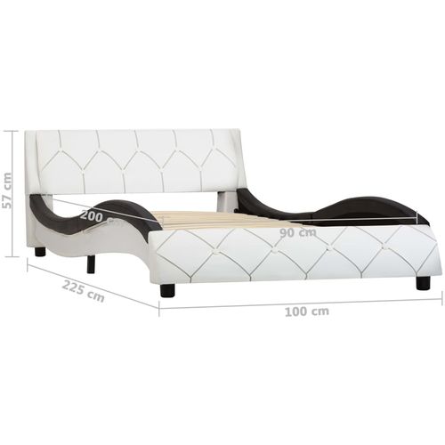 Okvir za krevet od umjetne kože bijelo-crni 90 x 200 cm slika 7