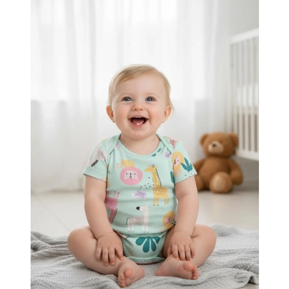 Minoti Bodi sa kratkim rukavima za bebe - Jungle, 9-12 mj - 2kom slika 6