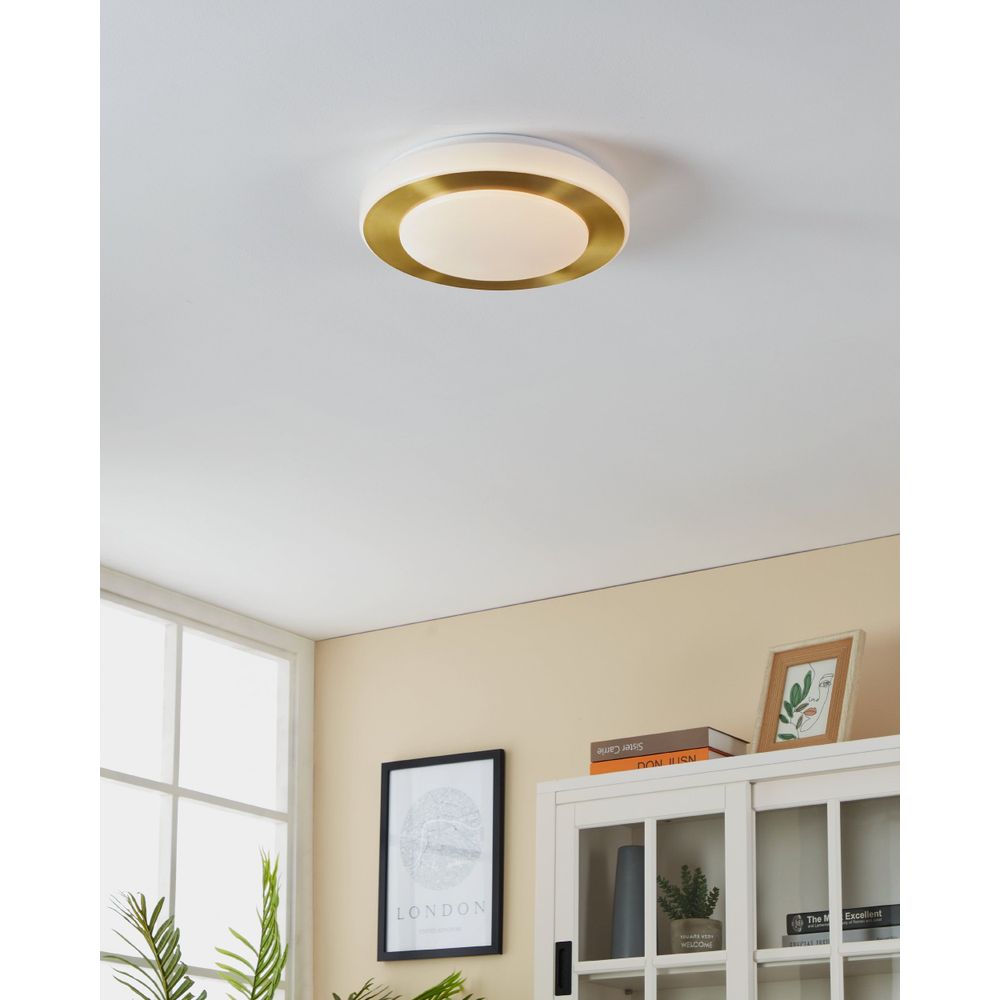 Eglo plafonjera 'LED CARPI' - 3x3,6W, promjer 300mm, bijela/brušeni mesing, IP44 slika 2