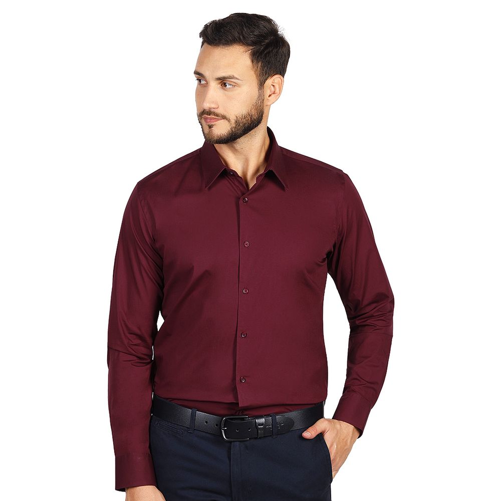 CLUB LSL MEN, muška košulja dugih rukava, bordo vel. 3XL slika 1