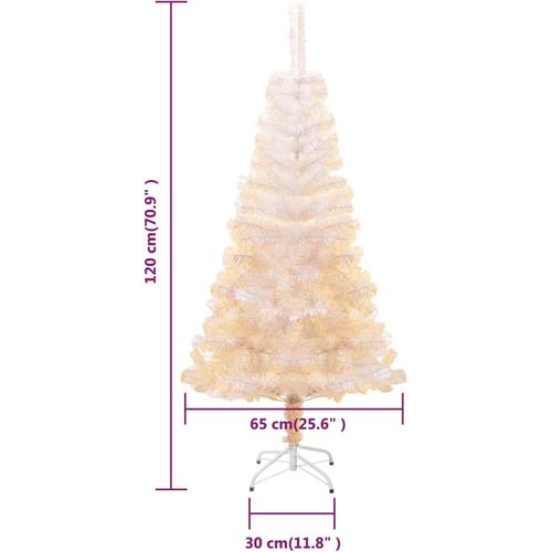 Umjetno božićno drvce s obojenim vrhovima bijelo 120 cm PVC slika 6