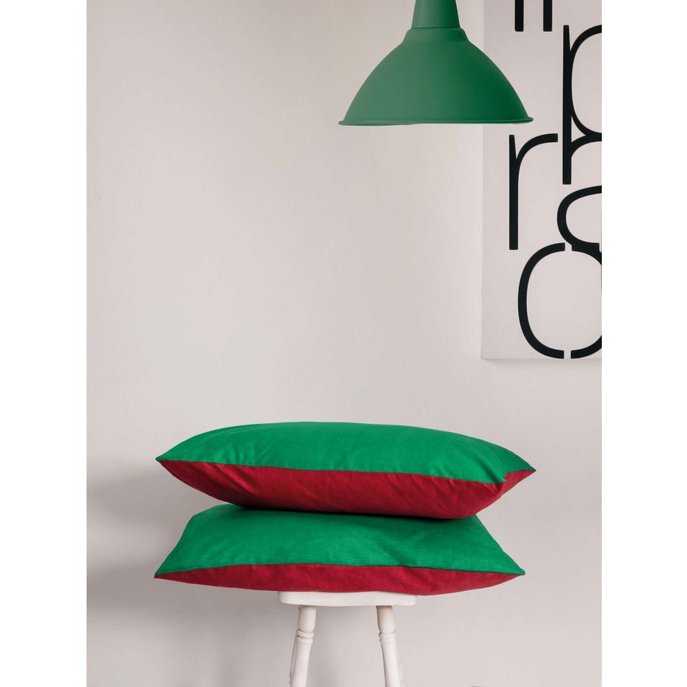 Ranforce double quilt cover set Holly, colours: green, red slika 8