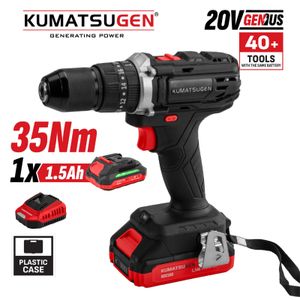 Kumatsugen KDC100 aku udarna bušilica, punjač + baterija 1 x 1,5Ah 20V 35Nm