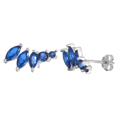 J&B Jewellery 925 Srebrne minđuše na šrafić 00046-Blue slika 1