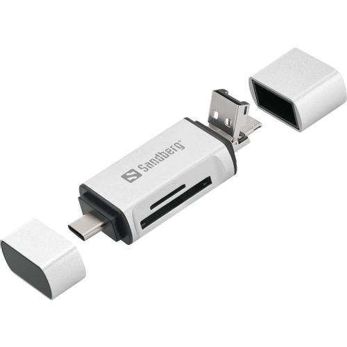 Sandberg čitač kartica s USB-C, USB-A i micro-USB priključcima slika 1