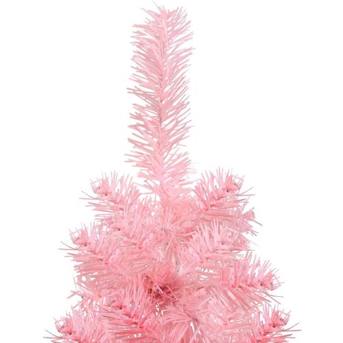 Tanka umjetna polovica božićnog drvca sa stalkom roza 180 cm slika 15
