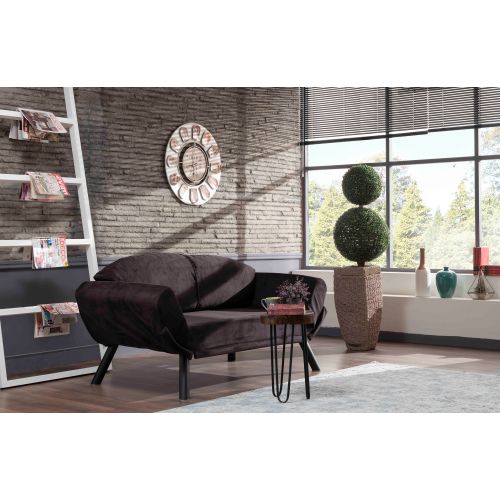 Atelier Del Sofa Dvosjed na razvlačenje, Crno, Genzo - Black slika 1