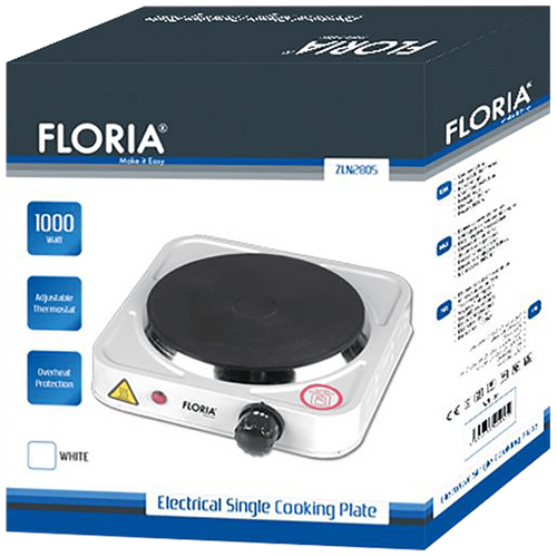 Floria Električno kuhalo, 1 ploča - 15 cm, 1000 W, crna - ZLN2805 BK slika 2