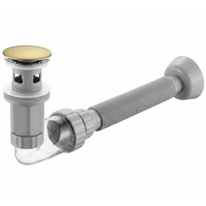 Sifon za umivaonik s click-clack ventilom REA Flow Brush Gold