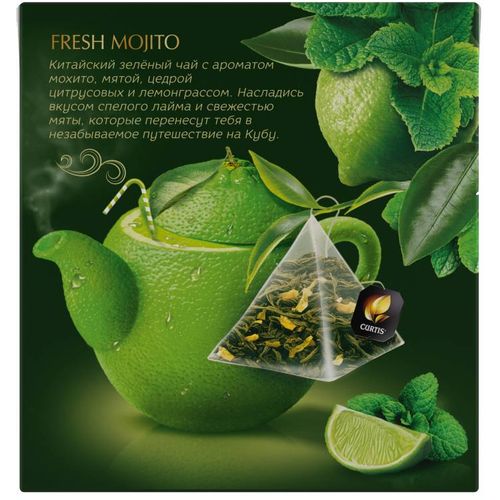 Curtis Fresh Mojito - Zeleni čaj sa mohito aromom, korom citrusa  i mentom, 20x1.7g 1515100 slika 3