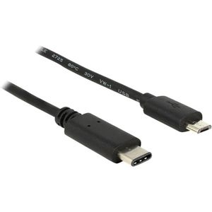 Delock USB kabel USB 2.0 USB-C® utikač, USB-Micro-B utikač 1.00 m crna  83602