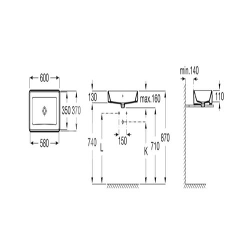 Umivaonik Gap Square 60-P slika 3