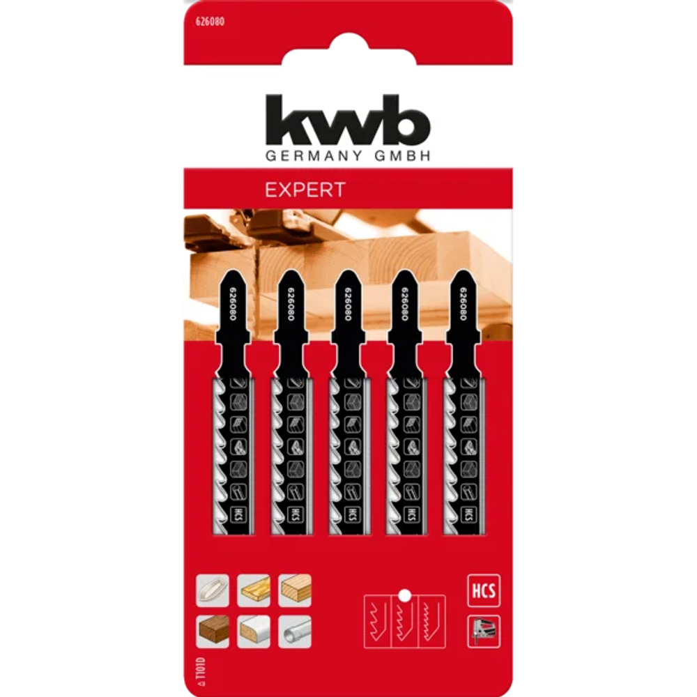 KWB list za ubodnu pilu l - 100 mm, srednji, za tvrdo drvo, 5 kom slika 2
