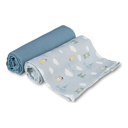 Canpol Babies Muslin (Pelena 70X70Cm) Bonjour Paris Blue - 2Kom slika 1