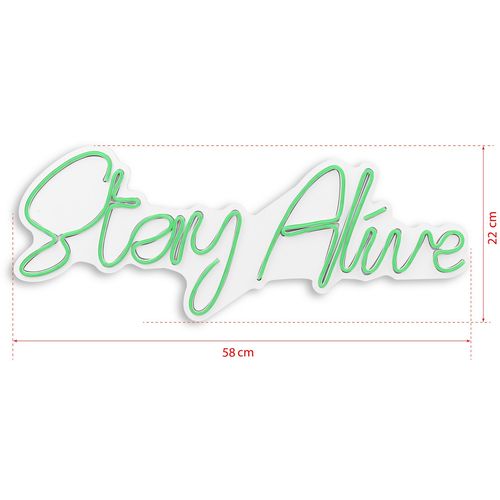 Wallity Zidna LED dekoracija, Stay Alive - Green slika 8