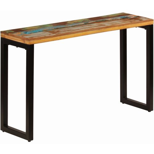 Konzolni stol 120 x 35 x 76 cm masivno obnovljeno drvo i čelik slika 1
