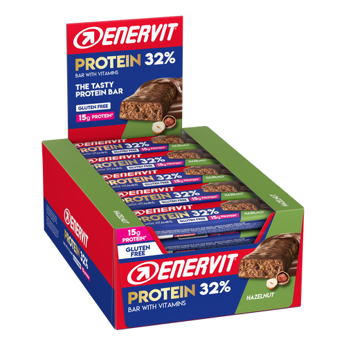 Enervit Sport čokoladica Protein Bar 32% Hazelnut bez glutena 48g, 30 komada slika 1