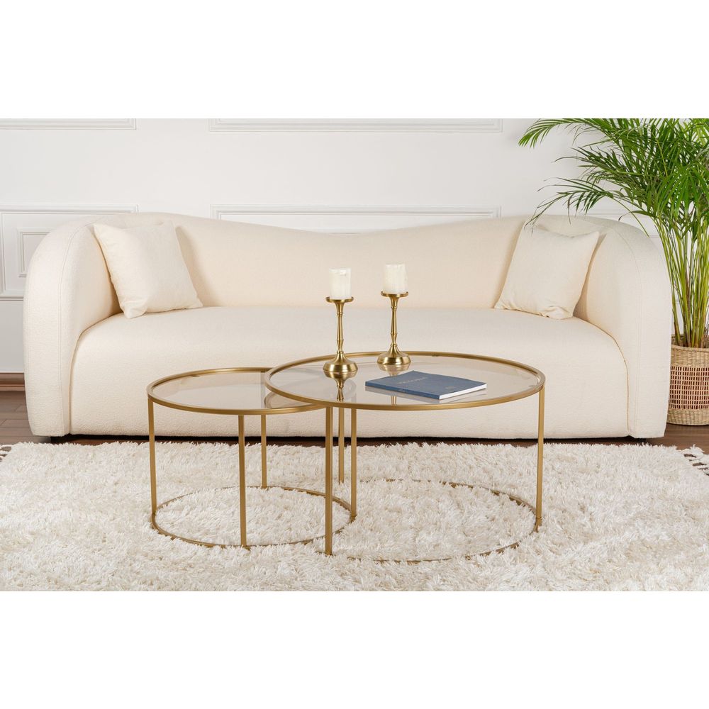 Set stolića za kafu Aurum 80, 60 u zlatnoj i bronzanoj boji slika 2