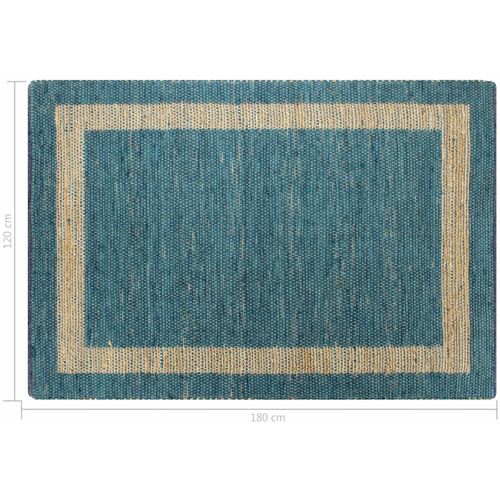 Ručno rađeni tepih od jute plavi 120 x 180 cm slika 6