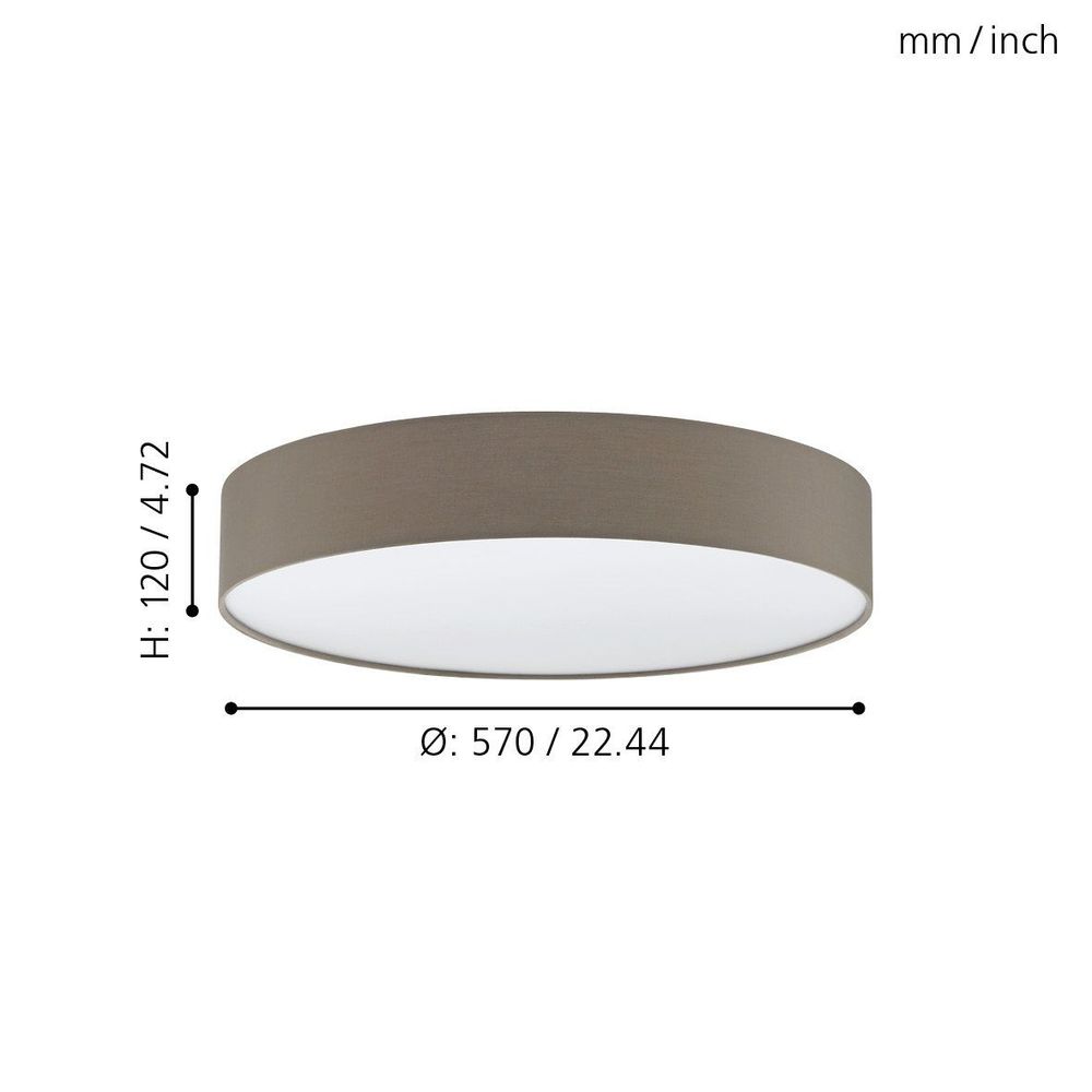 Eglo Romao 3 Plafonjera sa Daljinskim Upravljačem, LED, 40W, Promjer 570mm, Dimabilna, Sivo/Bijela slika 4