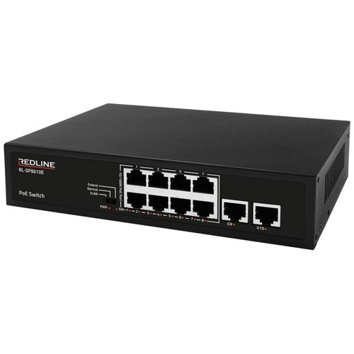 Redline PoE mrežni switch, 10 port RJ-45 , 8 PoE / 120W - RL-SP8610E slika 1