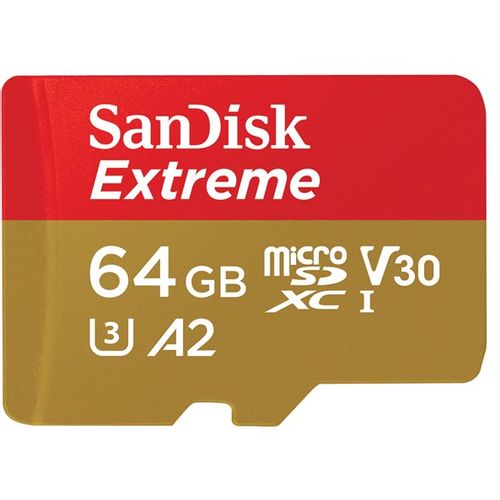 Memorijska kartica SANDISK Extreme microSDXC 64GB + SD Adapter, SDSQXAH-064G-GN6MA slika 1