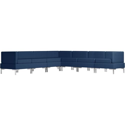 7-dijelni set sofa od tkanine plavi slika 32