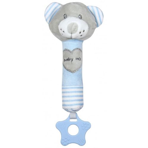 Baby Mix plišana skviki igračka - Bear Grey & Blue slika 1