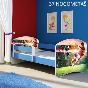 Dječji krevet ACMA s motivom, bočna plava 160x80 cm 37-nogometas