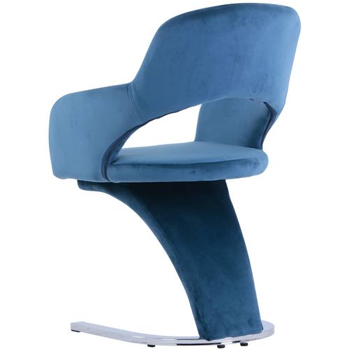 Blagovaonske stolice 6 kom plave baršunaste slika 11